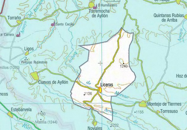Mapa del municipio de Liceras