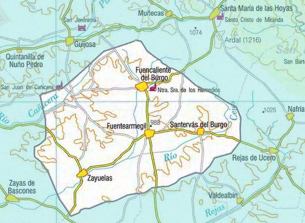 Mapa del municipio de Fuentearmegil