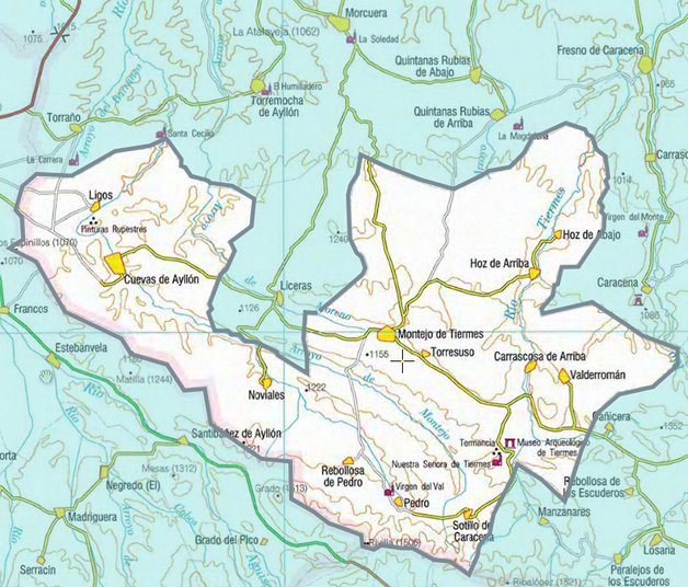 Mapa del municipio de Montejo de Tiermes